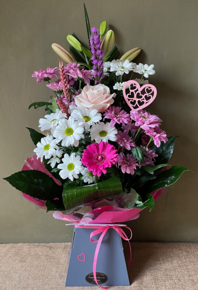 Poppy's Flower Design Florist in Leyland - Pretty in Pink - Pretty in Pink at Poppy's Flower Design Leyland
Flowers Florist Chorley Preston Gifts Candles Floral Weddings Wedding Funeral Funerals delivery collection