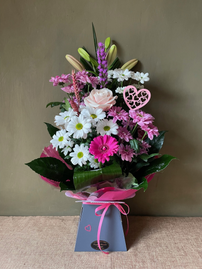 Poppy's Flower Design Florist in Leyland - Pretty in Pink - Pretty in Pink at Poppy's Flower Design Leyland
Flowers Florist Chorley Preston Gifts Candles Floral Weddings Wedding Funeral Funerals delivery collection