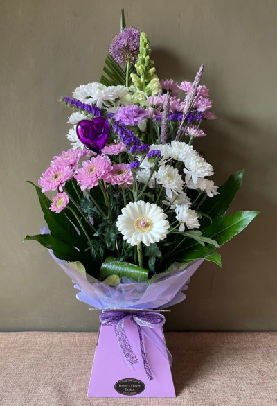 Poppy's Flower Design Florist in Leyland - Sweet Violet - Mixture of seasonal flowers in mauves and creams
Flowers in Leyland Florist in Leyland Poppys Flower Design Poppy's