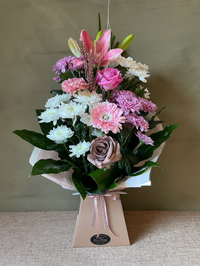 Poppy's Flower Design Leyland - Rose Gold - poppys wintertime xmas yule florist leyland flowers winter christmas harvest collection delivery weddings funerals Poppy's hough lane best floral bouquets arrangements